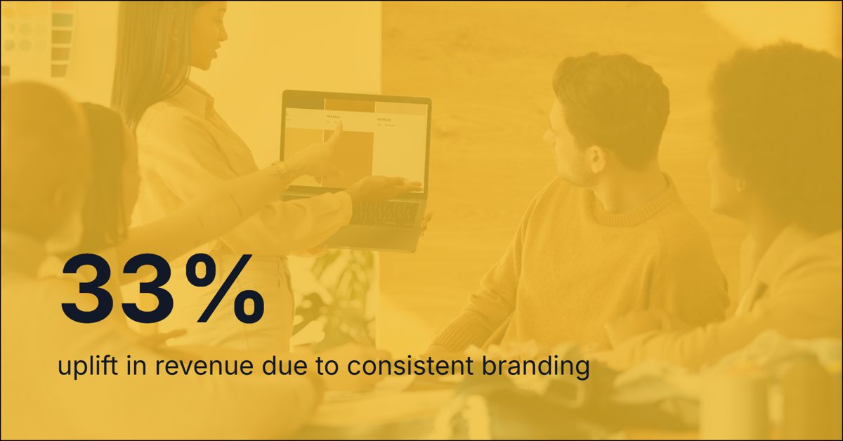 Ocular image overlay graphic: 33% uplift in revenue due to consistent branding